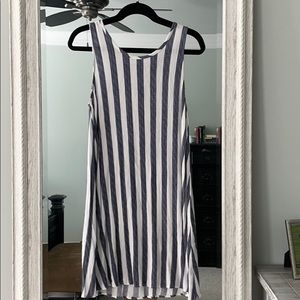 Navy and white striped dress